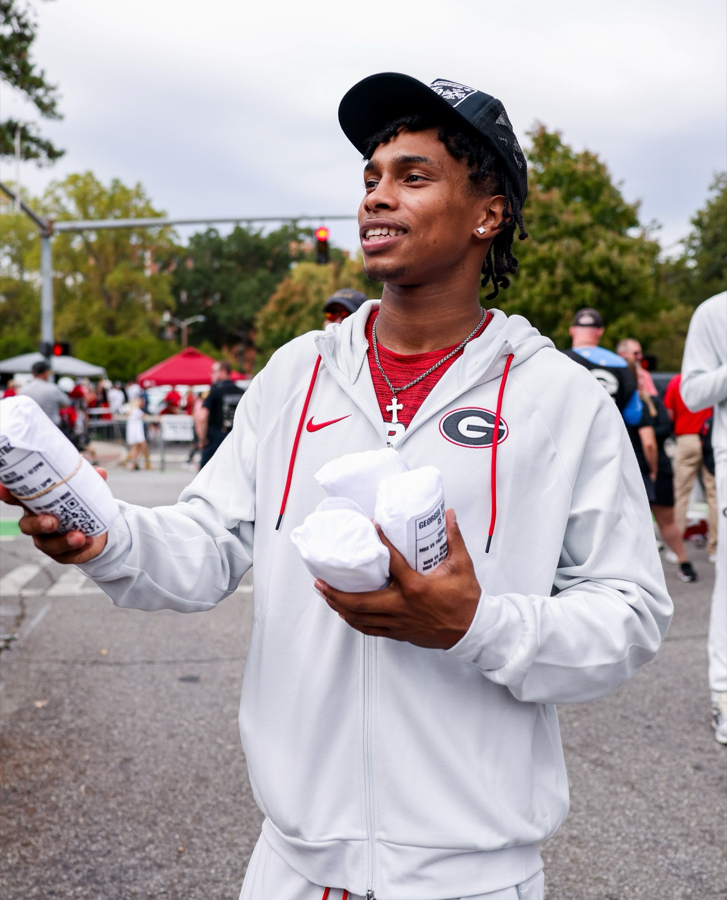 Smurf with fans on game day